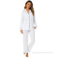 Adult Pajamas Long Sleeve Women Modal Viscose Pajamas Set Sleepwear Factory